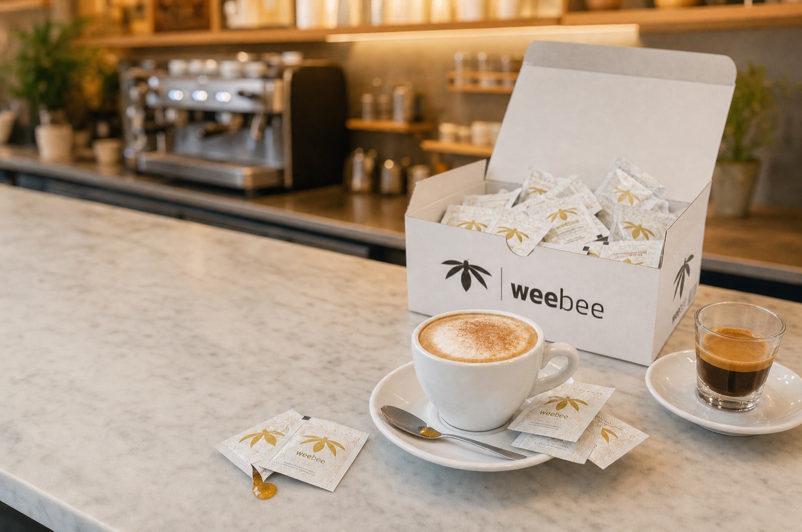 Porcijski med WeeBee ob kavi